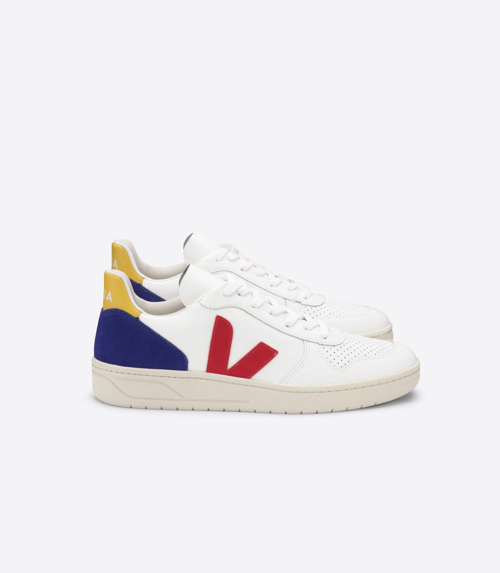 Veja Sneakers Womens - V-10 Leather - White - 0695POMIE